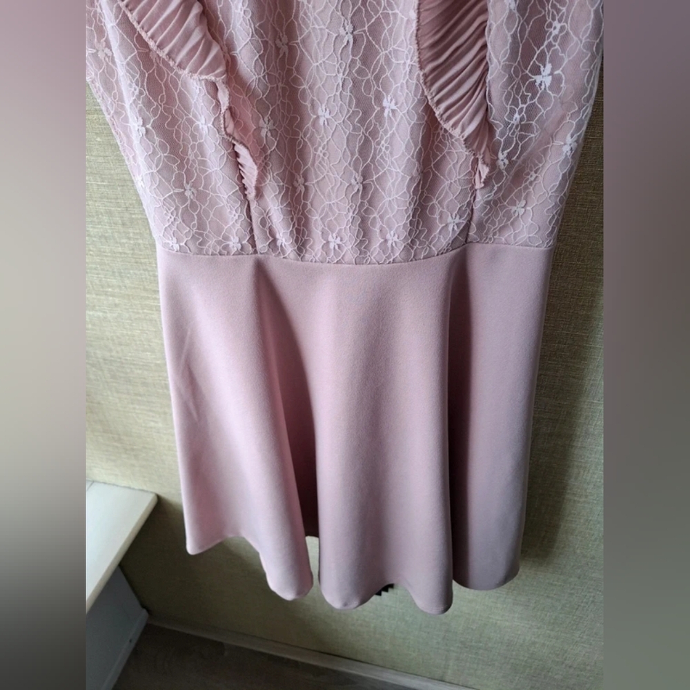 Pink Lace Ruffle Dress - Picture 3 of 5